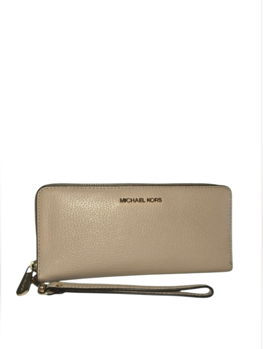 Michael Kors Jet Set Continental Wrislet Wallet In Pebbled Leather-EUC